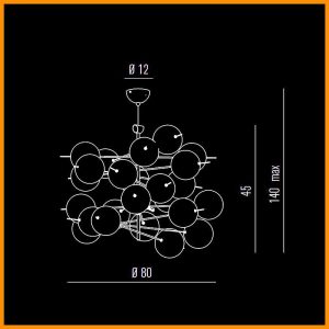 Metallux Atom lampada a sospensione d. 80 cm - immagine 2