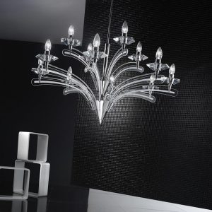 Metallux Icaro Sospensione 12 Luci Cromo