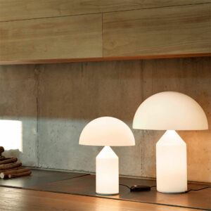 Oluce Atollo 237 lampada da tavolo vetro H. 50 - immagine 3