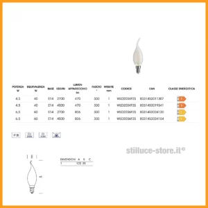 Lampadina LED E14 Fiamma Smerigliata - immagine 2