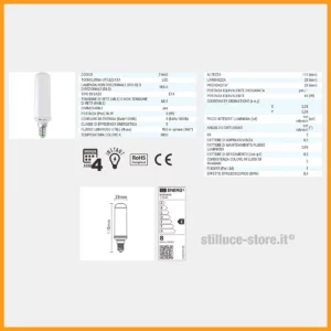 lampadina-led-e14-tubolare-8w-dimmerabile-stilluce-store-bergamo