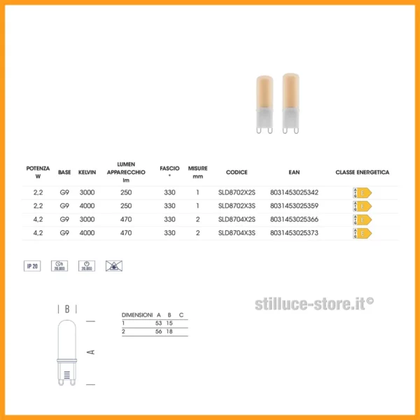 ampadina-led-g9-230v-stilluce-store-bergamo