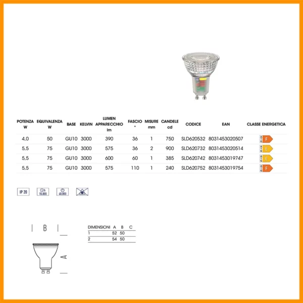 lampadina-led-gu10-tutto-vetro-230v-stilluce-store-bergamo