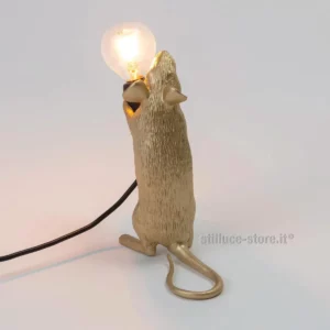 Seletti Mouse in piedi oro lampada tavolo - immagine 2