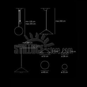 Artemide Aggregato Saliscendi Sfera Opalina d.40 - immagine 2