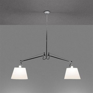 Artemide Tolomeo Basculante Sospensione 2 Bracci Diffusore Carta Pergamena cm.36