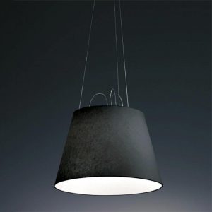 Artemide Tolomeo Mega Sospensione Diffusore Tessuto Nero cm. 52