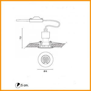 Egoluce Faretto incasso 230V Geko Mini cod. 6680 con lamp. - immagine 2
