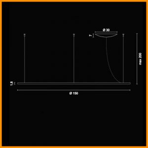 Egoluce Lancia Tonda sospensione LED d. 150 Cod. 1564 - immagine 5