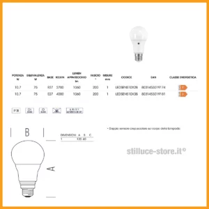 Lampadina LED E27 Goccia Opale con Sensore Crepuscolare - immagine 2