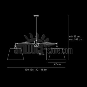 Artemide Tolomeo Basculante Sospensione 2 Bracci Diffusore Carta Pergamena cm.42 - immagine 3