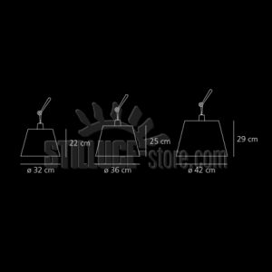 Artemide Tolomeo Mega Terra ON OFF Diffusore Pergamena cm 32 - immagine 4