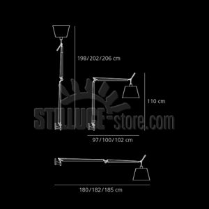 Artemide Tolomeo Mega Dimmer Parete Diffusore Seta cm 42 - immagine 3