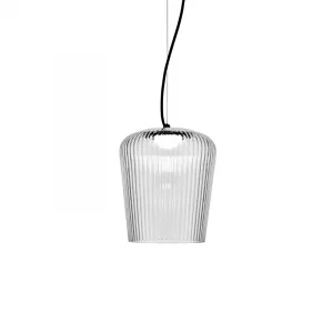 GIARNIERI-PLISSE-SOSPENSIONE-TRASPARENTE-LED-KMZERO-STILLUCE-STORE-BERGAMO