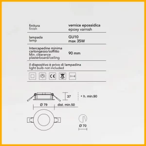 ISYLUCE-SIMPLIE-FARETTO INCASSO-COD-706N-GU10-STILLUCE-STORE-BERGAMO_DIM