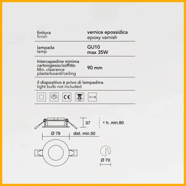 ISYLUCE-SIMPLIE-FARETTO INCASSO-COD-706N-GU10-STILLUCE-STORE-BERGAMO_DIM