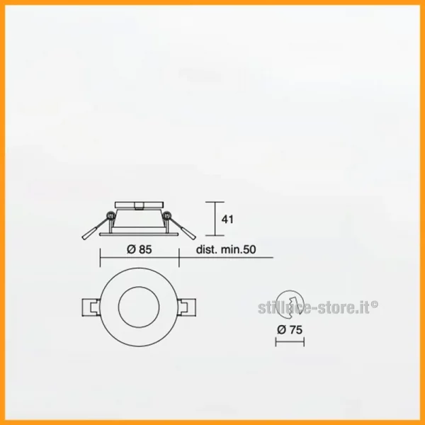 SYLUCE-SIMPLIE-FARETTO INCASSO-COD-707-GU10-STILLUCE-STORE-BERGAMO_DIM