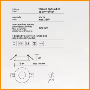 ISYLUCE-SIMPLIE-FARETTO INCASSO-TONDO-COD-709-GU10-STILLUCE-STORE-BERGAMO_DIM