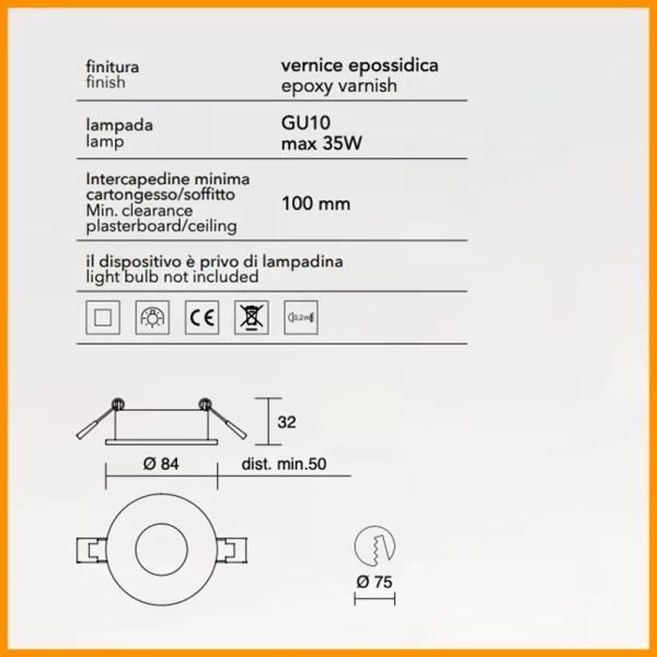 ISYLUCE-SIMPLIE-FARETTO INCASSO-TONDO-COD-709-GU10-STILLUCE-STORE-BERGAMO_DIM
