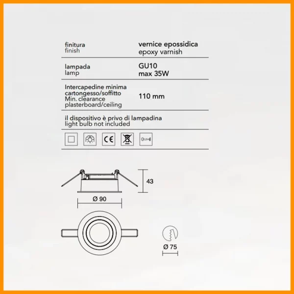 ISYLUCE-SIMPLIE-FARETTO INCASSO-TONDO-COD-713-GU10-STILLUCE-STORE-BERGAMO_DIM