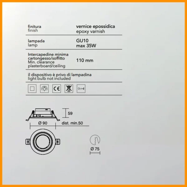 ISYLUCE-SIMPLIE-FARETTO INCASSO-TONDO-COD-715-GU10-STILLUCE-STORE-BERGAMO_DIM