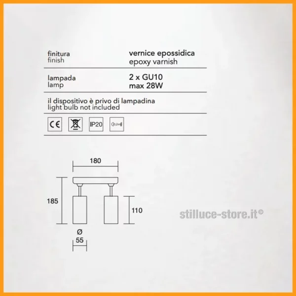 ISYLUCE-SIMPLIE-FARETTO-SOFFITTO-O-PARETE-2-LUCI-COD-757-GU10-STILLUCE-STORE-BERGAMO_DIM