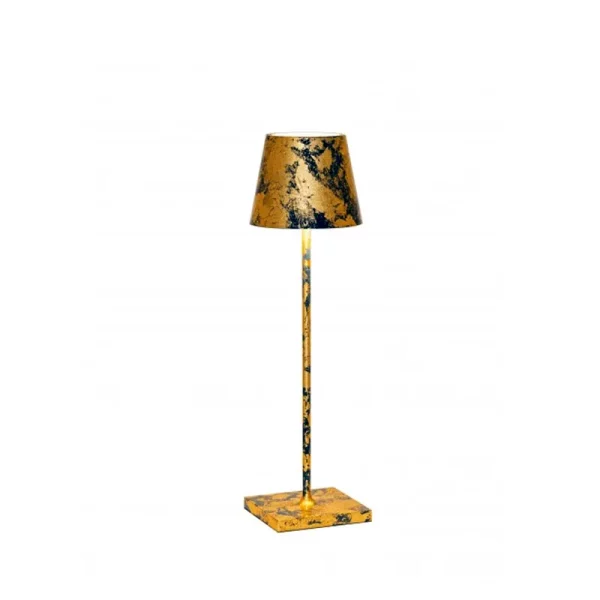 ZAFFERANO-POLDINA-PRO-BLU-FOGLIA ORO-CRAQUELE-LAMPADA-TAVOLO-STILLUCE-STORE-BERGAMO