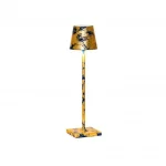 ZAFFERANO-POLDINA-PRO-MICRO-BLU-FOGLIA ORO-CRAQUELE-LAMPADA-TAVOLO-STILLUCE-STORE-BERGAMO
