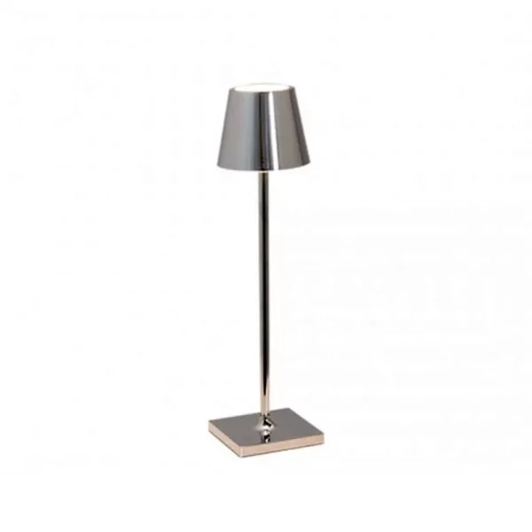 ZAFFERANO-POLDINA-PRO-MICRO-CROMO-LUCIDO-LAMPADA-TAVOLO-STILLUCE-STORE-BERGAMO
