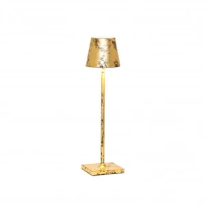 ZAFFERANO-POLDINA-PRO-MICRO-NERO-FOGLIA ORO-CRAQUELE-LAMPADA-TAVOLO-STILLUCE-STORE-BERGAMO