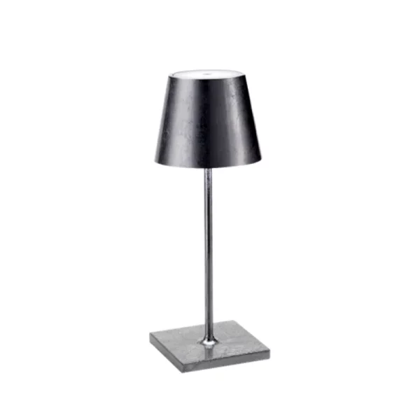 ZAFFERANO-POLDINA-PRO-MINI-FOGLIA ARGENTO-LAMPADA-TAVOLO-STILLUCE-STORE-BERGAMO