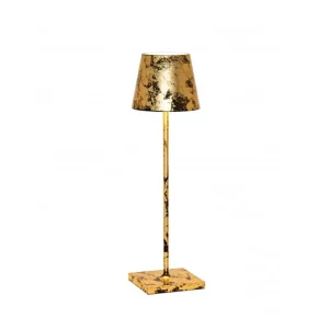 ZAFFERANO-POLDINA-PRO-NERO-FOGLIA ORO-CRAQUELE-LAMPADA-TAVOLO-STILLUCE-STORE-BERGAMO