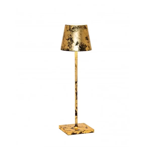 ZAFFERANO-POLDINA-PRO-NERO-FOGLIA ORO-CRAQUELE-LAMPADA-TAVOLO-STILLUCE-STORE-BERGAMO