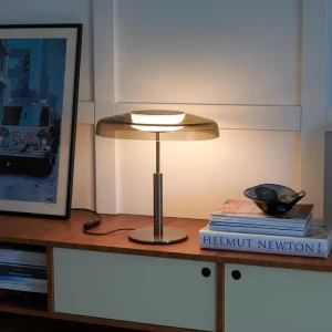 OLUCE-DORA-LAMPADA-TAVOLO-NIKEL-NERO-FUME-STILLUCE-STORE-BERGAMO