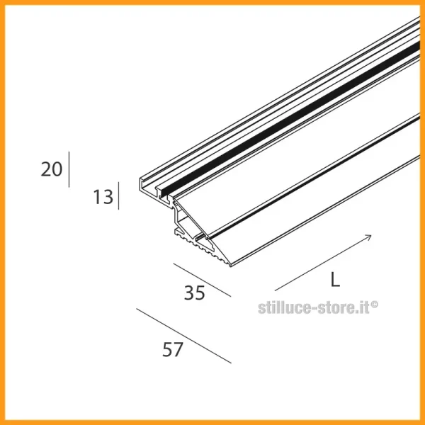 NOVALUX-SIDE-PROFILO LINEARE-VELETTA-STILLUCE-STORE-BERGAMO_DIM