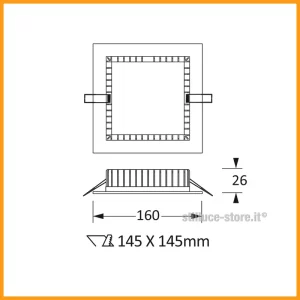 NOVALUX-SLIM-QUADRATO-FARETTO INCASSO-160-13W-STILLUCE-STORE-BERGAMO_DIM