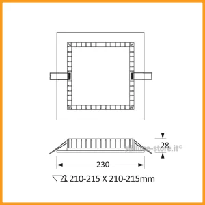 NOVALUX-SLIM-QUADRATO-FARETTO INCASSO-230-20W-STILLUCE-STORE-BERGAMO_DIM