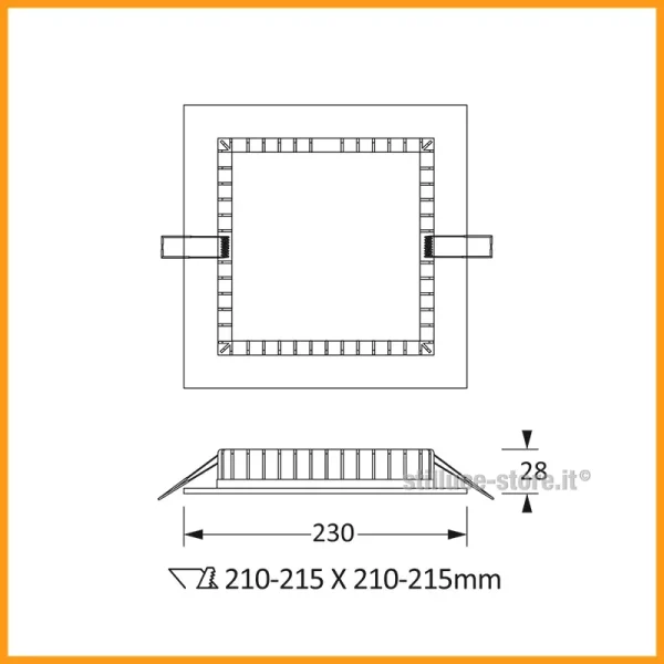 NOVALUX-SLIM-QUADRATO-FARETTO INCASSO-230-20W-STILLUCE-STORE-BERGAMO_DIM
