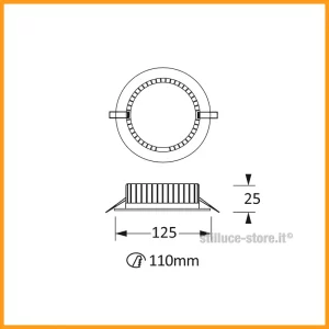NOVALUX-SLIM-TONDO-FARETTO INCASSO-125-9W-STILLUCE-STORE-BERGAMO_DIM