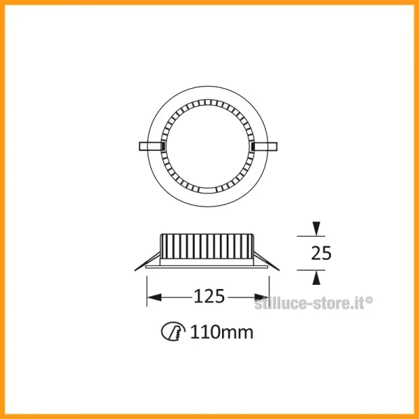 NOVALUX-SLIM-TONDO-FARETTO INCASSO-125-9W-STILLUCE-STORE-BERGAMO_DIM