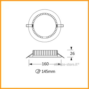NOVALUX-SLIM-TONDO-FARETTO INCASSO-160-13W-STILLUCE-STORE-BERGMO_DIM