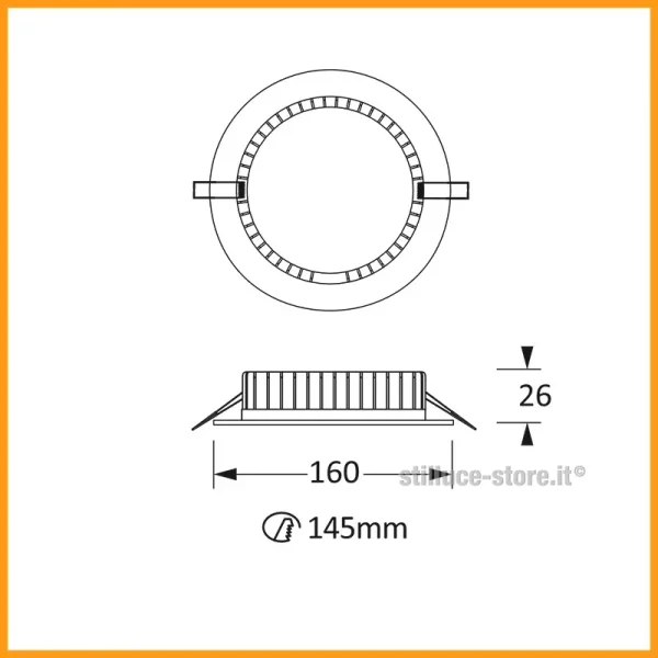 NOVALUX-SLIM-TONDO-FARETTO INCASSO-160-13W-STILLUCE-STORE-BERGMO_DIM