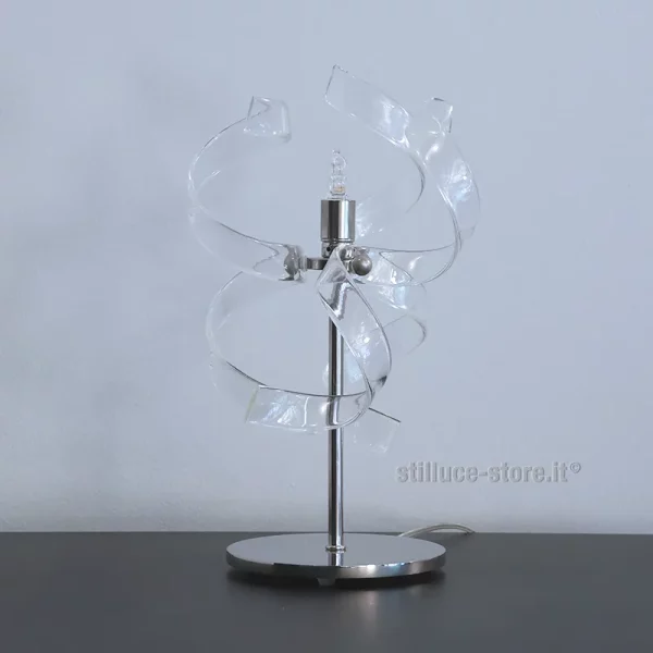 METALLUX-ASTRO-LUMETTO-CROMO-VETRI TRASPARENTI-STILLUCE-STORE-BERGAMO