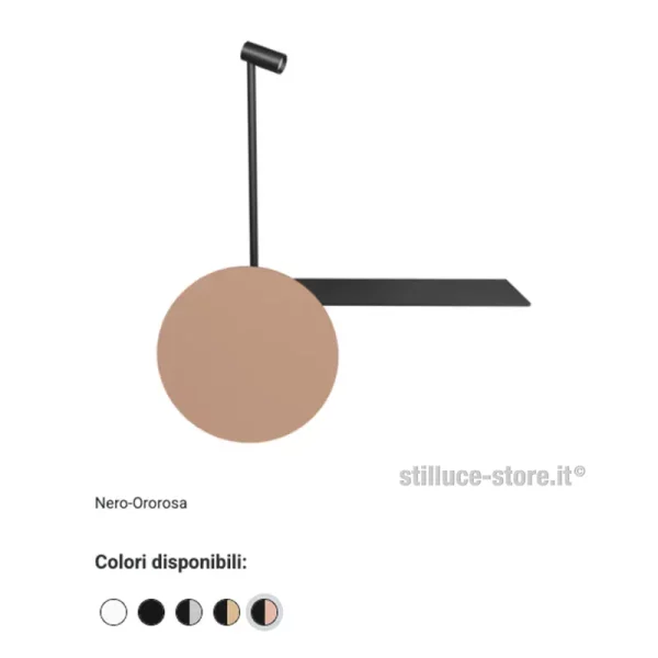 CINI-E-NILS-FISCHIETTO-LAMPADA-PARETE-NERO-ORO-ROSA-STILLUCE-STORE-BERGAMO
