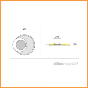 Cattaneo Cleo 50 Lampada parete o soffitto - immagine 4