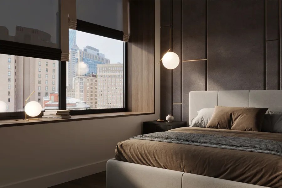 Lampada Flos IC in camera da letto moderna, illuminazione soffusa design Stilluce Store Bergamo