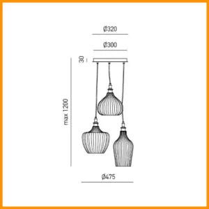 Gea Luce Cleofe Sospensione 3 Multicolor KM0 - immagine 2